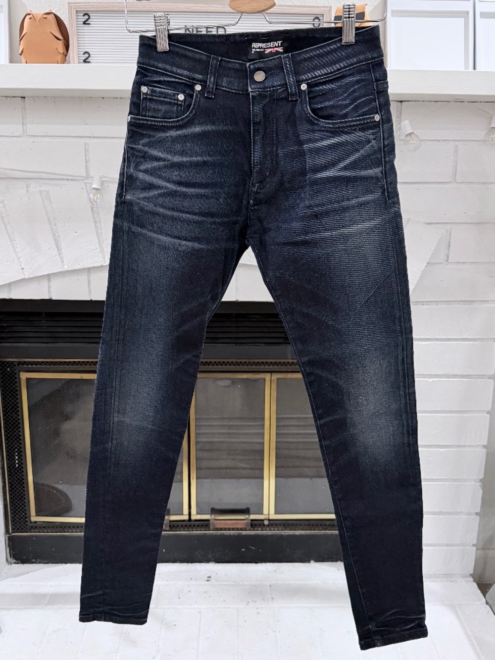 Vintage FW18 Represent Essential Denim Dark Indigo Italian Made Skinny Jeans